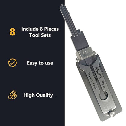 1PCS SS001 Key Decoder Stainless Steel Precision Tool O-ring Pickup Kit Hook Tool Pickup Hand Tool Maintenance Repair Kit