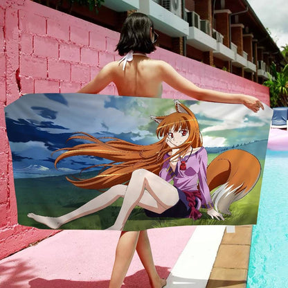 Spice And Wolf Beach Towel For Kids Personalized Bath Towel Pool Towel Vacation Gift Picnic Towel Party Gift