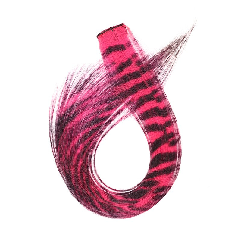 Peruca, extensões de cabelo coloridas, orelha de leopardo de uma só peça invisível e sem rastro, extensões de cabelo listradas