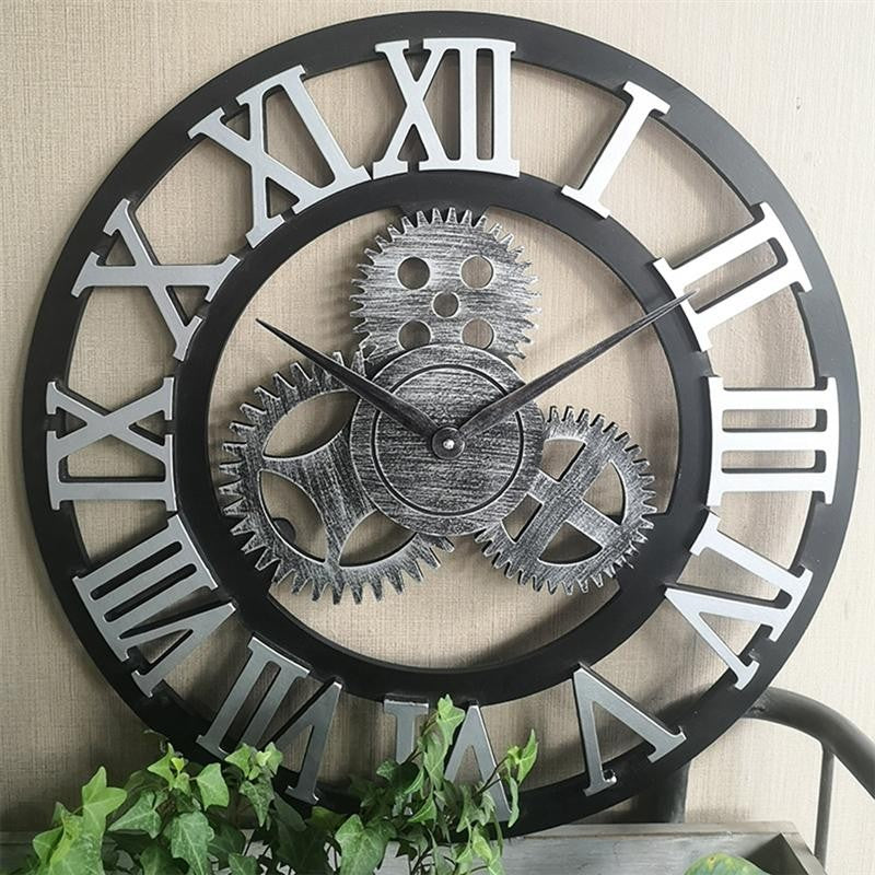 Creative retro wall clock fashion wall clock decorative gear wall clock living room wall clock