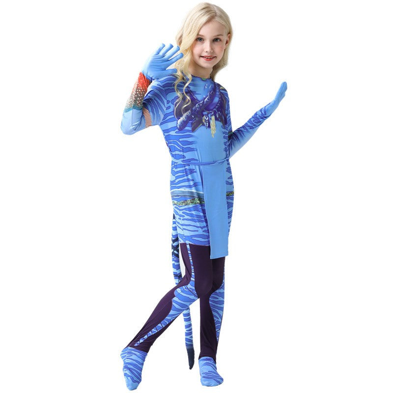 2026 Halloween Cosplay Avatar Costume Fire and Ashes Avatar3 Cosplay Hero One Piece Tight Fitting Clothing Na'vii Jumpsuit