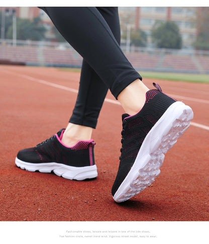 Novos Tênis Femininos Casuais Sapatos da Moda Respiráveis para Caminhada em Malha Sapatos Baixos Femininos 2024 Tenis Feminino Branco Sapatos esportivos femininos