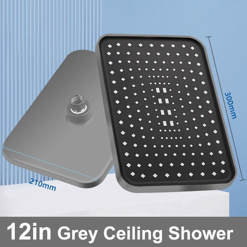 New 30cm Large Size High Pressure Overhead Rain Shower Head Large Flow Booster Rain Shower Head 360° Rotation Water Saving