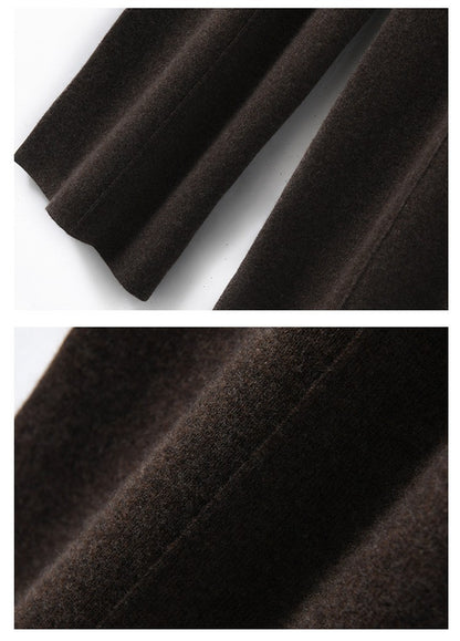 Women's High waisted warm knit wide leg straight leg pants for women, solid color loose wide leg pants