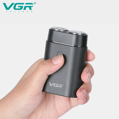 VGR Convenient Home Shaver Stainless Steel Double Blade Men's Shaver Intelligent Digital Display Washable Mini Shaver V-341