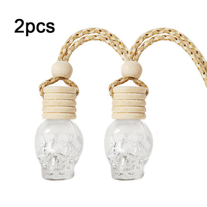 Car Skull Perfume Bottle Ornament Aromatherapy Essential Oil Bottle Hanging Auto Air Freshener Decoration Interior for Home