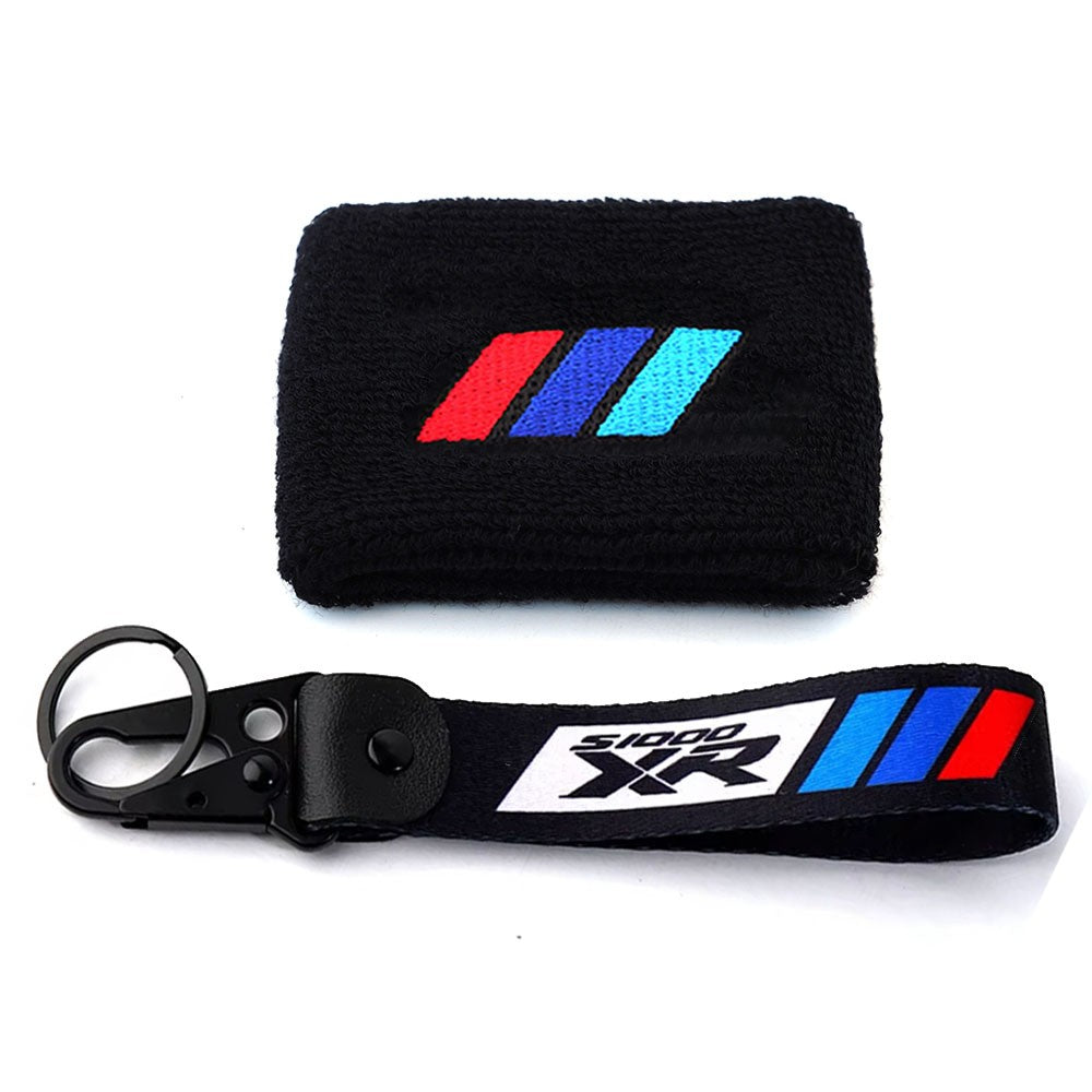 Para BMW S1000XR S1000RR S1000R R1250GS R1200GS F850GS Acessórios para Motocicleta Reservatório de Fluido de Freio Meia de Punho Elástico Chaveiro