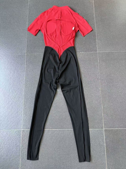 Women's New Yoga Jumpsuits with Contrasting Splicing Beauty Back Slim Fit One-piece Workout Gym Outdoor Sports Fitness Bodysuits