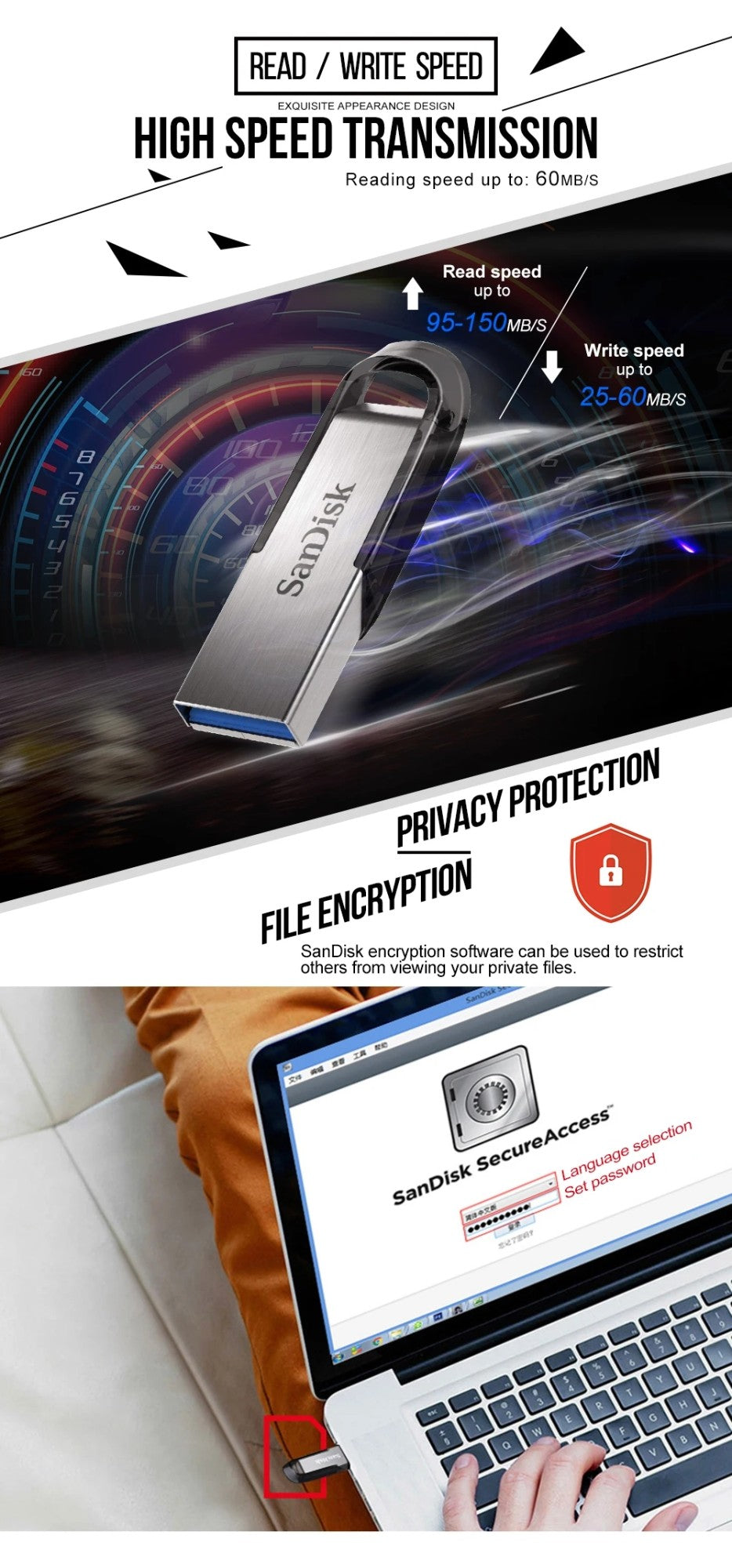 Sandisk USB 3.0or3.2 Pendrive 512GB 256GB 128GB 64GB 32GB USB Flash Drive 32 64 128 Pen Drive USB Flash Stick Disk on Key Memory