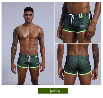 Brand Designer Men's Mesh Beathable Home Flat Pants Boxer Underwear Aro pants Breathable Pure Loose Fitting Underpants For Male