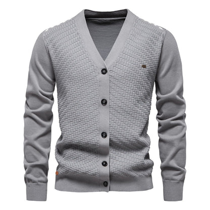 AIOPESON Mens New V Neck Button up Cotton Cardigan Sweaters Casual Social Knit Sweater Cardigans for Men
