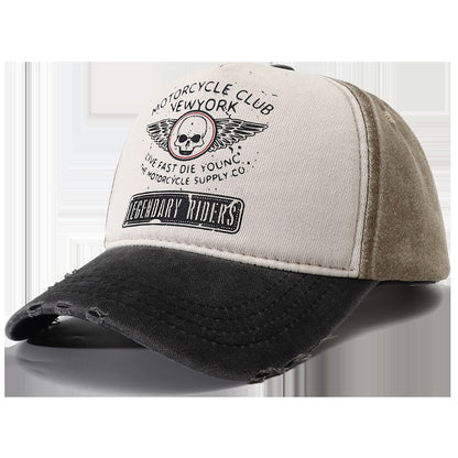 2023 New Punk Motorcycle Cap Casquette Femme Skull Print 5 Panel Baseball Hat Hip Hop New York Snapback Caps for Women Men Bones