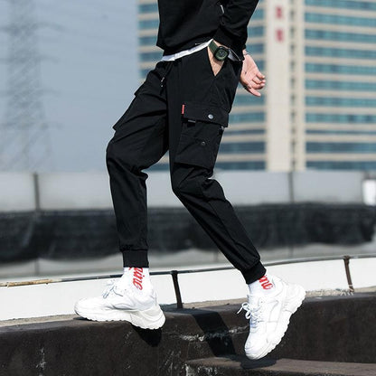 Hot Big Pockets Cargo Pants Men High Waist Loose Streetwear Baggy Tactical Trouser Fashion Hip Hop Joggers Trousers