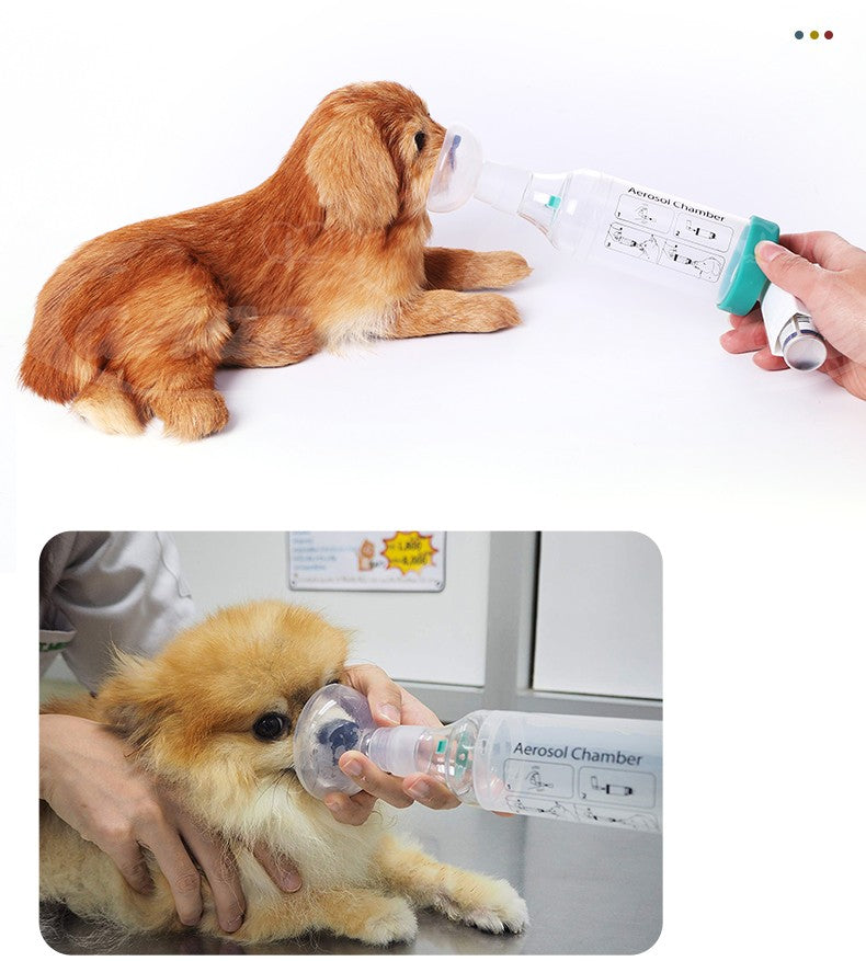 Câmara de Aerossol com máscara de silicone Espaçador Inalador Pet Para Gato Cão