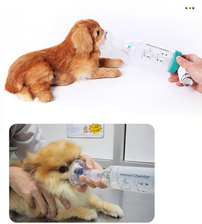 Câmara de Aerossol com máscara de silicone Espaçador Inalador Pet Para Gato Cão