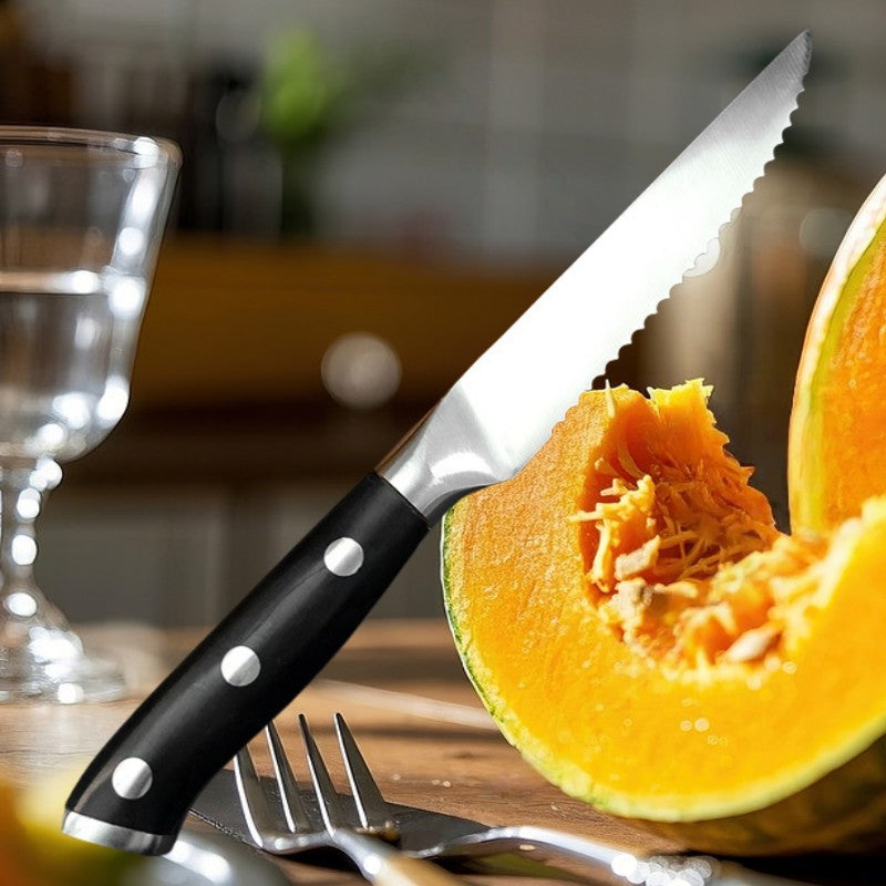 1/2/4/6 Pcs Stainless Steel Household Serrated Steak Knife For Dinner Serrated Table Steak Knife ABS Handle Steak Knife Sets