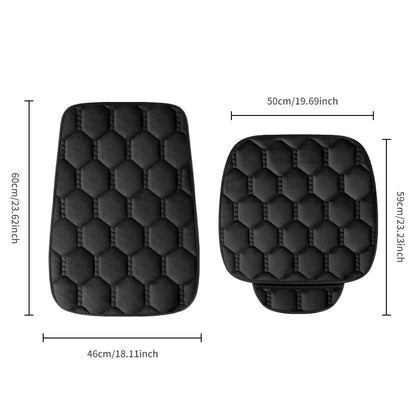 Car seat cushion three piece set, single seat, single piece, winter plush backrest, no binding, anti slip, cold resistant pad