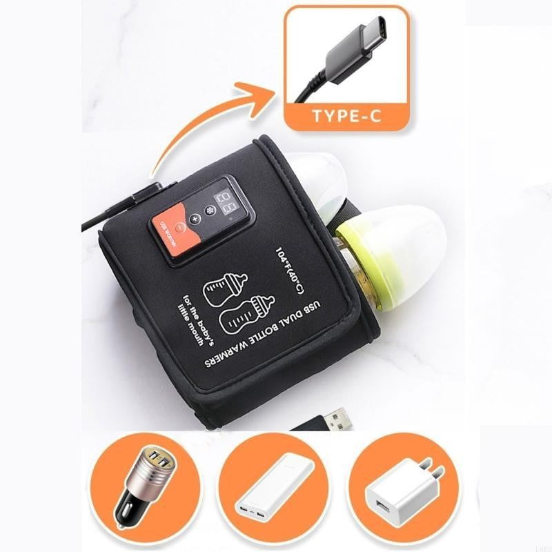 Milk Dispenser Usb Double Bottle Insulation Sleeve Baby Bottle Insulation Case L8RB