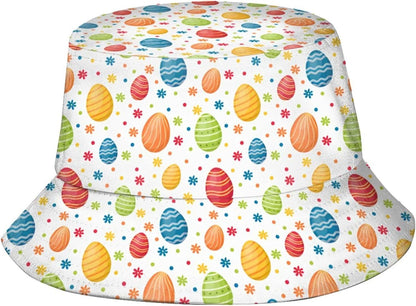 Easter Eggs 4 Bucket Hat for Women Men Summer Travel Beach Sun Cap Easter Hat Outdoor Fisherman Hat Unisex