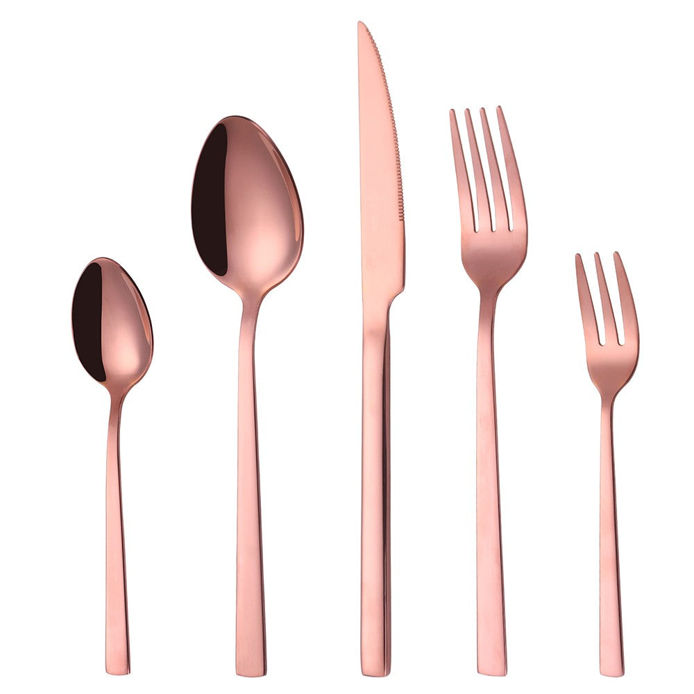 Black Cutlery Stainless Steel Western Tableware Mirror Knife Fork Spoon Dinnerware Kitchen Utensils 1/2/3/4/5 Set Flatware