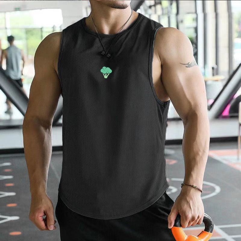 2025 Mens fitness gyms Tank top men Fitness sleeveless shirt Male mesh breathable Sports vest Undershirt Gyms Running vest men