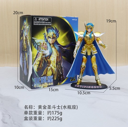 Anime Japonês Saint Seiya Figura Ikki de Fênix Hyoga Seiya Shiryu Boneco Colecionável em PVC Decoração 19cm