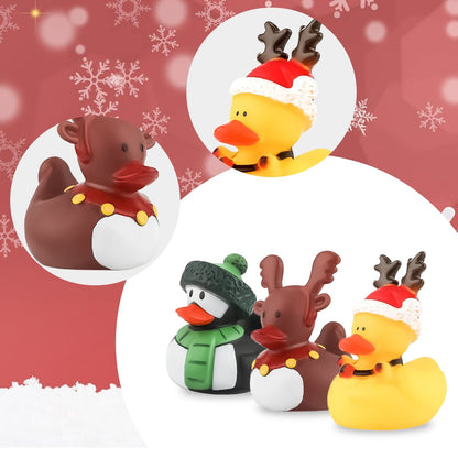2/6/12PC Christmas Rubber Ducks, Bath Rubber Ducky Toys Cute Holiday Rubber Ducks Ducking for Holiday Celebrations Party