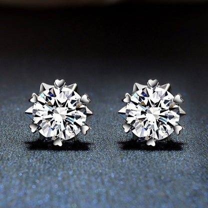 Luxury Brand Jewelry 925 Sterling Silver AAA Zirconia Flower Earrings for Women Engagement Jewelry Gift
