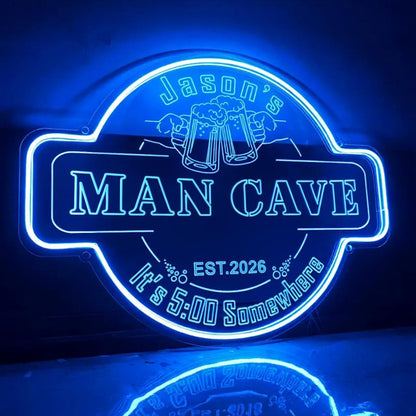 Custom Bar Neon Sign,Custom Man Cave Neon Sign,Personalized Light Up Man Cave Signs,Home Bar Decor,Beer Cave Decor,Gifts for Men