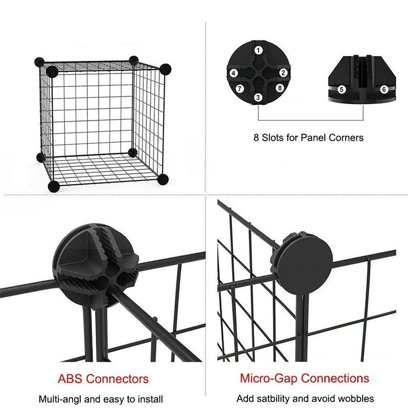 Gaiola DIY para Gatos de Estimação Grande Casa Interior Grande Exterior Casa Grande para Gatos Vila Multi Porta e Janela Dobrável Destacável Casa Grande