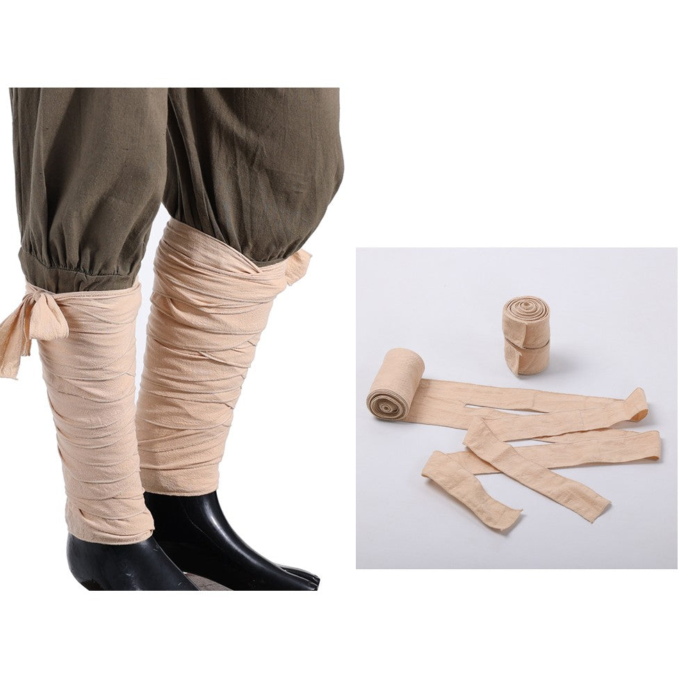 Medieval LARP SCA Viking Putties Leg Wraps With Clasps Vintage Mens Viking Pirate Costumes Cosplay Accessories