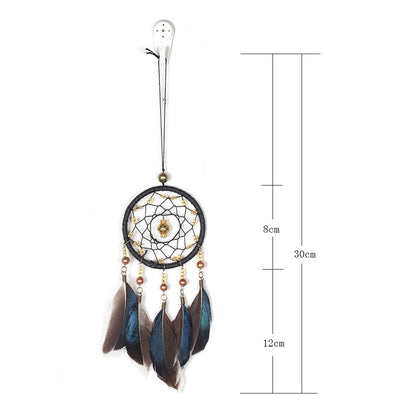Mini Dream Catcher Car Pendant Accessory Interior for Girls Feather Mirror Hanging Pendant Home Decor Lucky Car Ornament Girls