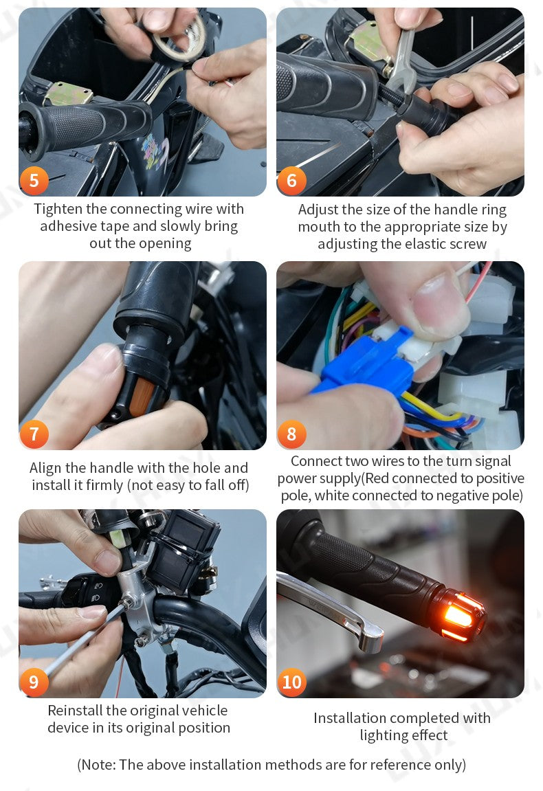 Luz estroboscópica de guidão de motocicleta, luz indicadora de LED de alto brilho, luz de seta para scooter 12V, lâmpada de advertência lateral à prova d'água
