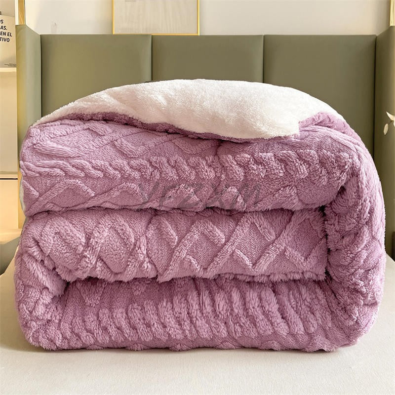 Manta de Cama Grossa de Inverno Quente de Alta Qualidade Cordeiro Artificial Caxemira Cobertores Pesados Edredom de Inverno Mais Grosso e Quente