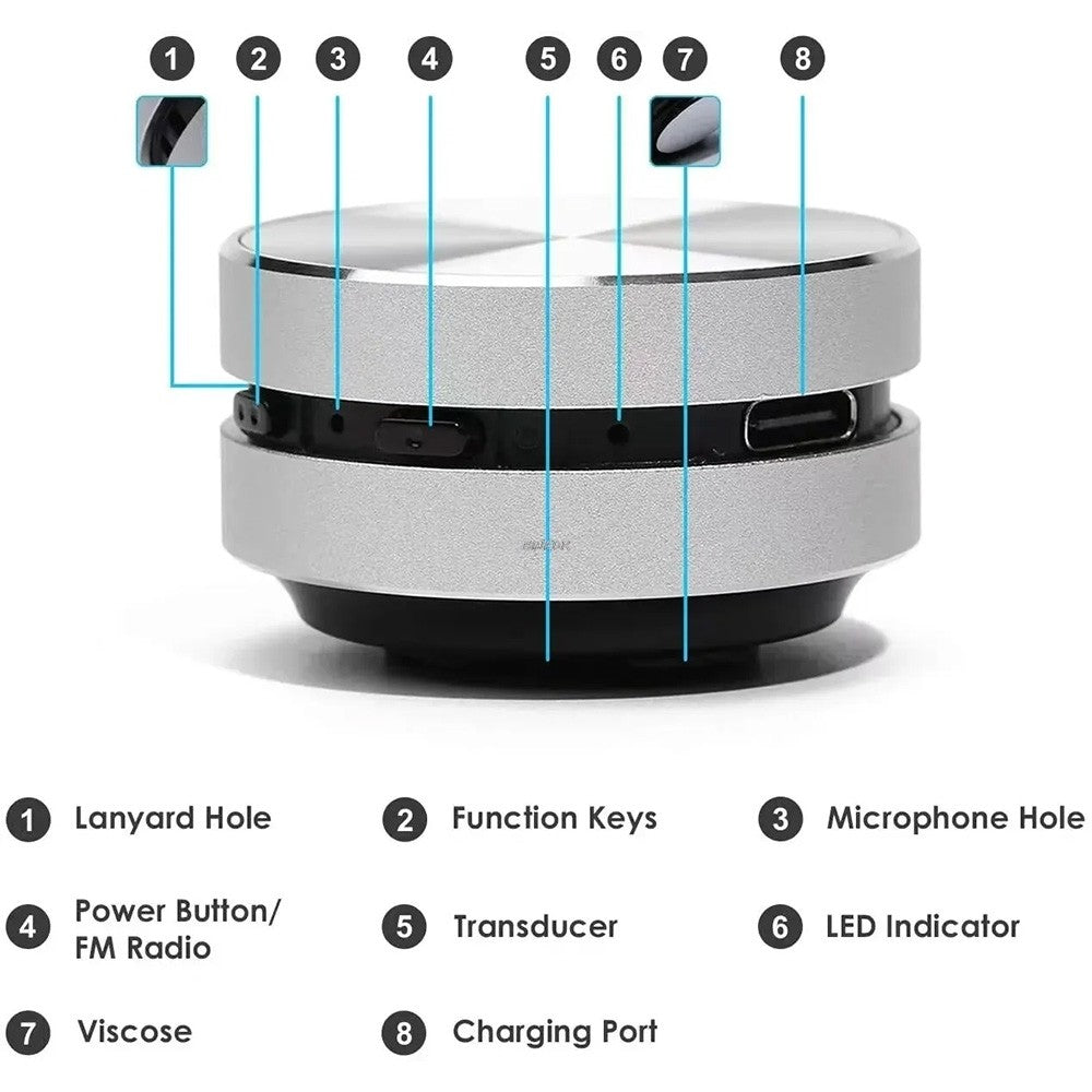 Mini Alto-falante de Condução Óssea Quente Bluetooth-Compatível TWS Som Estéreo Sem Fio Alto-falante Com Rádio FM Dropshipping Atacado