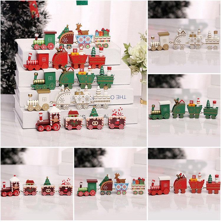 Wooden/Plastic Train Christmas Ornament Merry Christmas Decoration For Home 2025 Xmas Gifts Noel Natal Navidad New Year 2026