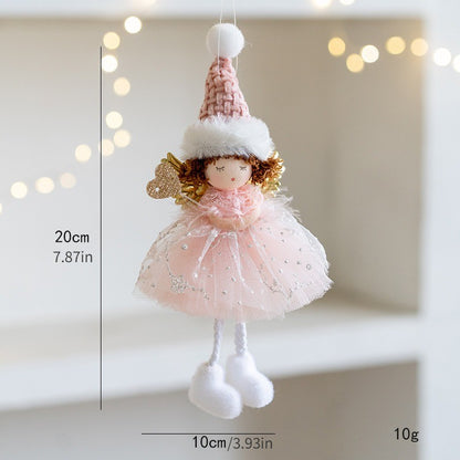 New Christmas Plush Angel Doll Pendant Ornaments Xmas Tree Hanging Decorations For Home Festive Party Decor 2024 New Year Gifts