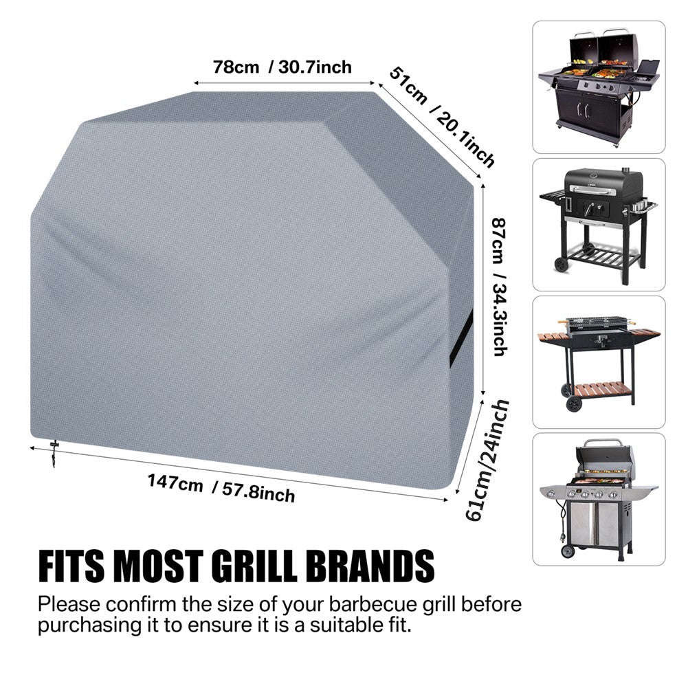 Outdoor BBQ Grill Covers For Charcoal & Gas Grills Waterproof Anti-Dust Weather-Resistant Anti-UV Heavy Duty Barbecue Cover