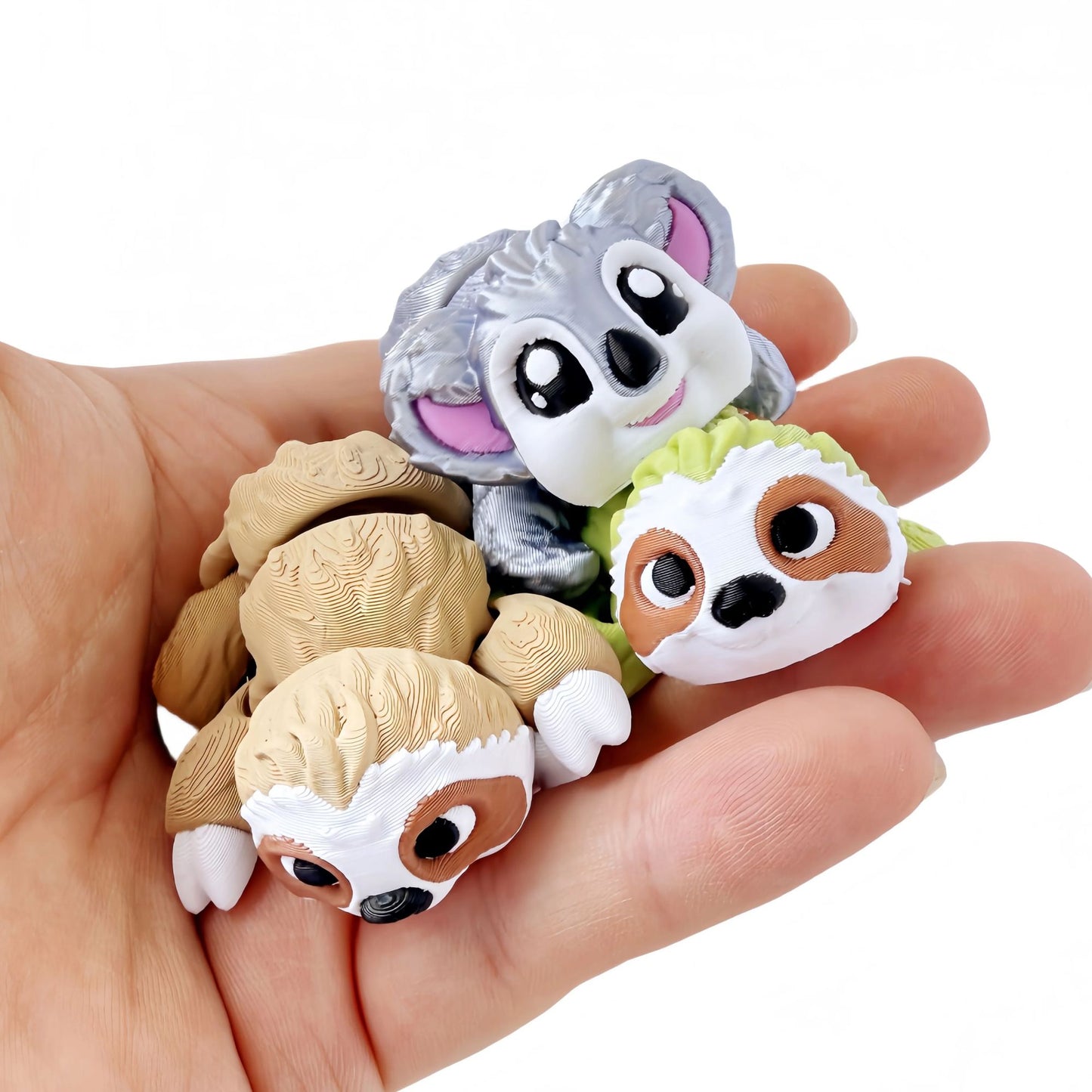 1/2/3 Pieces - 3D Printed Articulated Sloth and Koala Figurines, Indoor and Outdoor Desktop Decorations,  Christmas