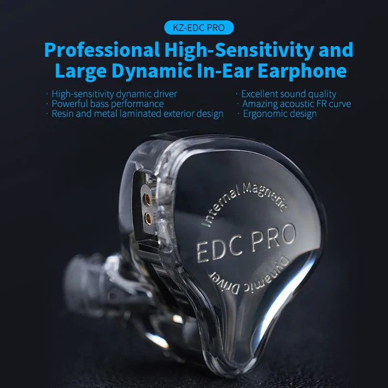 KZ EDC PRO IEM Earphones HIFI Bass In-ear Wired Headphones Dynamic Driver Monitor Earbuds with Detachable Audio Cable KZ EDX PRO