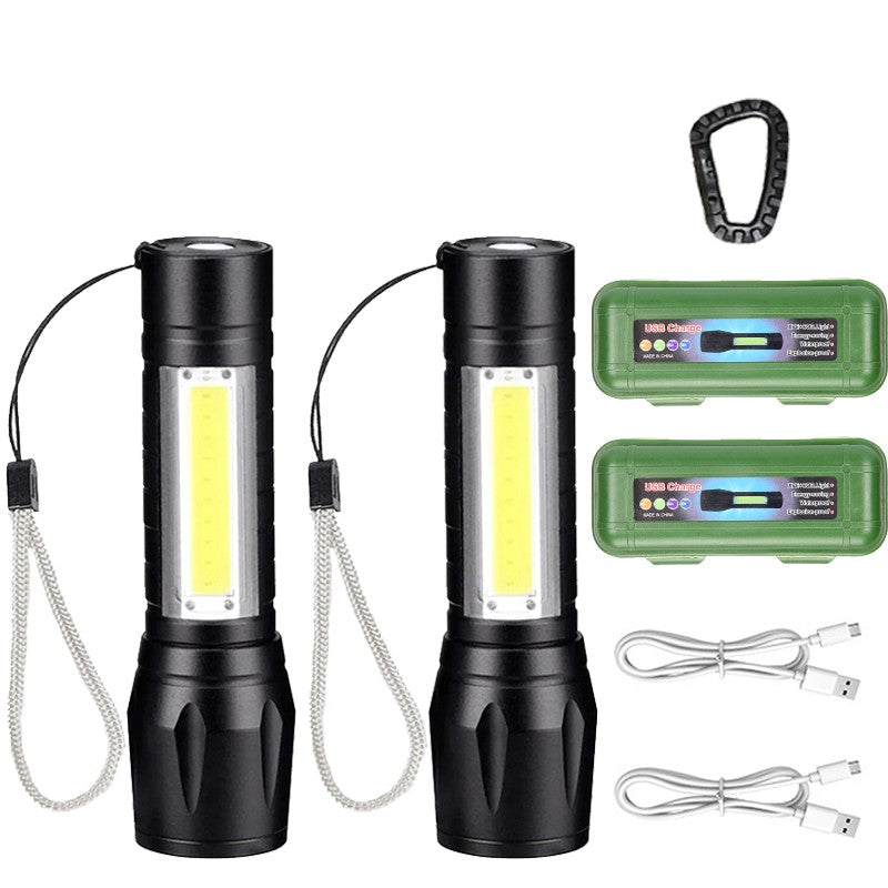 Lanterna Super Brilhante P50 Recarregável USB LED de Longo Alcance Tática À Prova D'Água para Acampamento Pesca Emergência