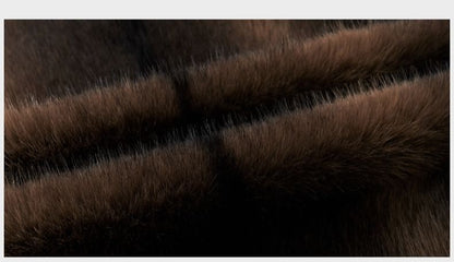 Outcoat Winter Faux Leather Jacket Detachable Golden Mink Fleece Inner Lining Top Layer Faux Deerskin One-piece Warm Men's Coat