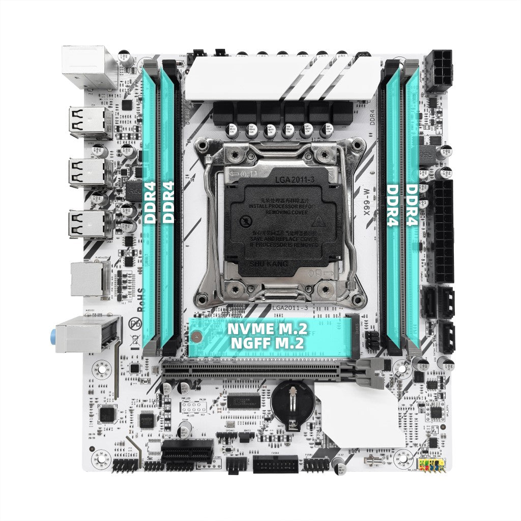 ZSUS X99 Motherboard Set Kit With LGA2011-3 Xeon E5 2650 V4 CPU DDR4 16GB (1*16GB) 2133MHZ RAM Memory NVME M.2 SATA