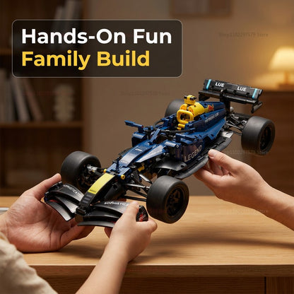 2026 NEW Technical Super Sports Car 1200Pcs RedBlue Racing Car Building Blocks MOC DIY Assembly Model Set Toy Gift for Boy Decor