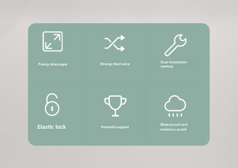 Invisible clothesline, indoor non perforated balcony, invisible retractable clothesline, bathroom clothesline, steel wire rope