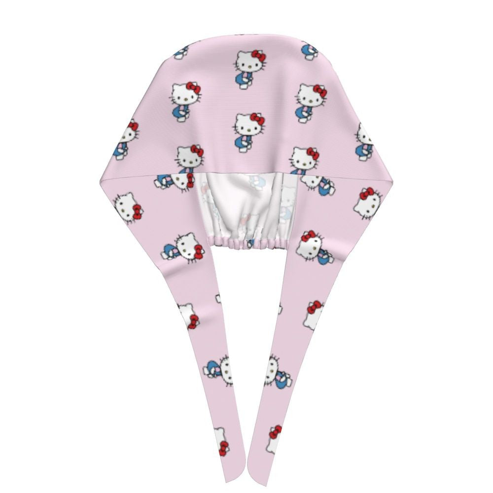 Custom Hello Kitty Medical Staff Scrubs Hat Women Men Cartoon Chara For Chef Hat Scrub Caps