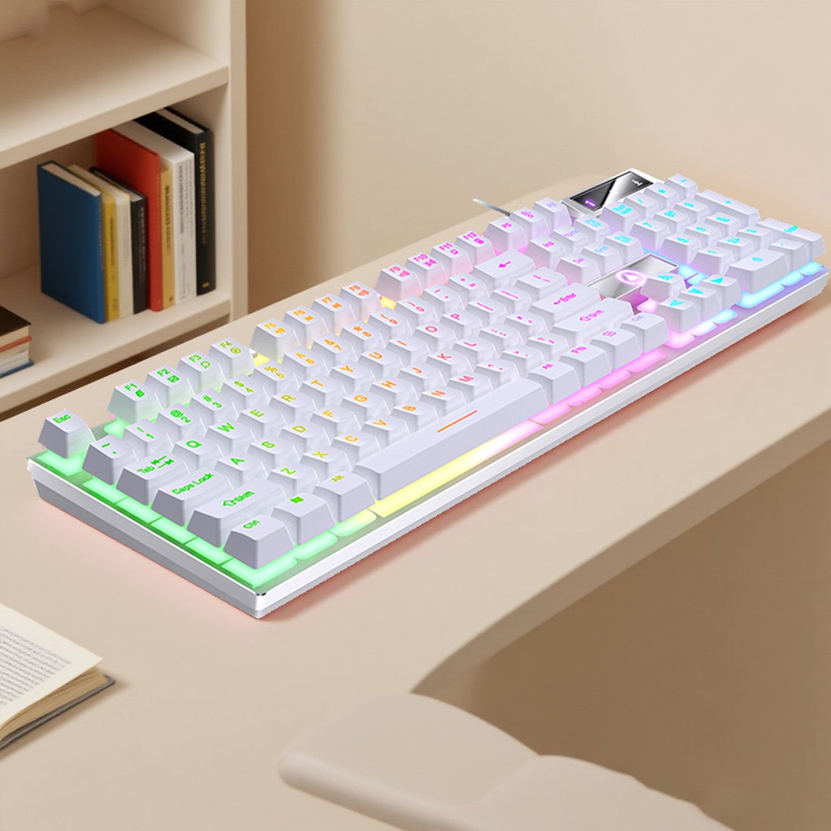 YINDIAO K500 Teclado com Fio para Jogos Notebook Desktops PC Acessórios de Escritório Teclados Gamer de Perfil Baixo com Teclado Numérico