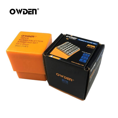OWDEN Jogo de Carimbos de Metal de Aço 36 Peças 3mm com Números e Letras Ferramentas de Punção Manual para Joias Jogo de Punções de Letras