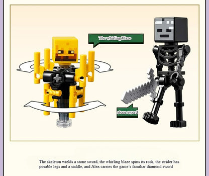 LEGO® Minecraft® Batalha de Lava do Nether Grande Diversão de Construir e Brincar para Meninos e Meninas a Partir de 6 Anos Presente de Aniversário e Natal 21266 99 Peças