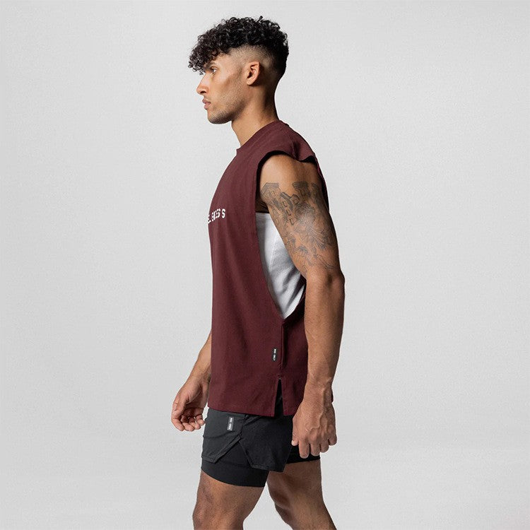 Men's Summer Cotton Casual Tank Top Gym Fitness Clothing Sleeveless Shirt Bodybuilding Running Singlet Undershirt Workout Vest